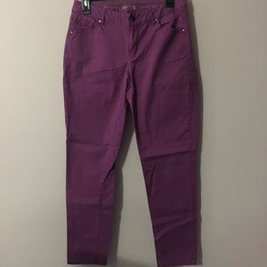 Apt 9 skinny leg purple jeans